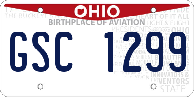 OH license plate GSC1299