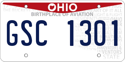 OH license plate GSC1301
