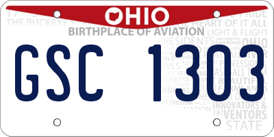 OH license plate GSC1303