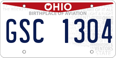 OH license plate GSC1304