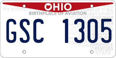 OH license plate GSC1305