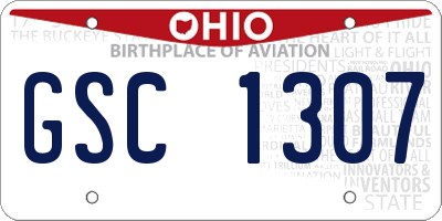 OH license plate GSC1307