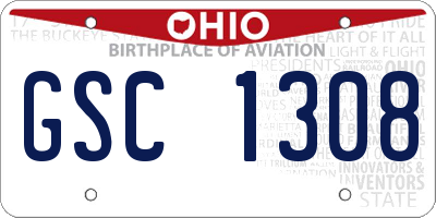 OH license plate GSC1308