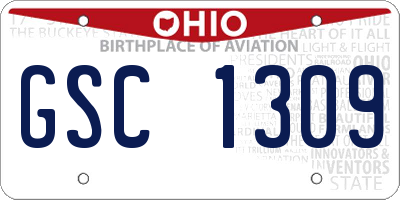 OH license plate GSC1309