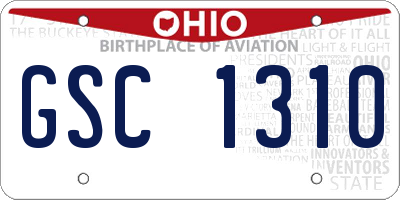 OH license plate GSC1310