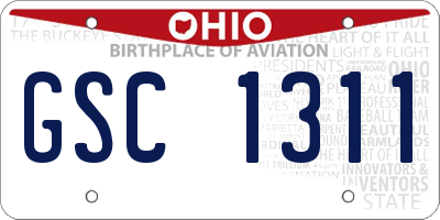 OH license plate GSC1311