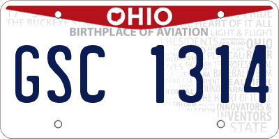 OH license plate GSC1314