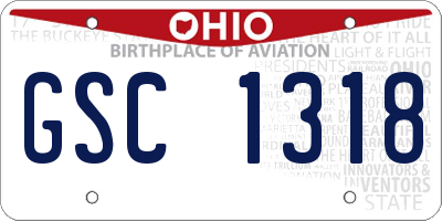 OH license plate GSC1318