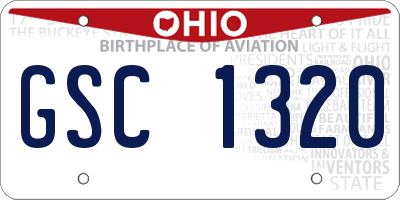 OH license plate GSC1320