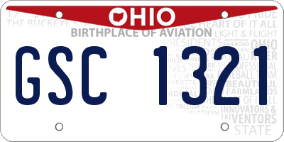 OH license plate GSC1321