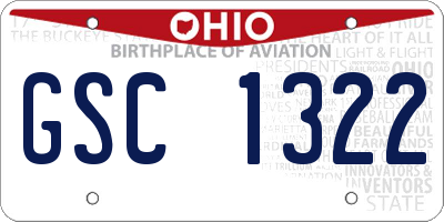 OH license plate GSC1322