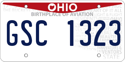 OH license plate GSC1323