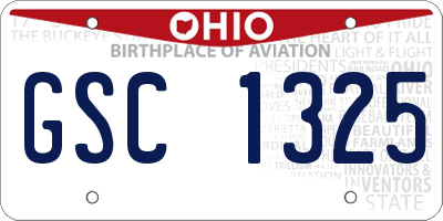 OH license plate GSC1325