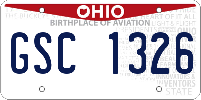 OH license plate GSC1326