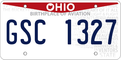 OH license plate GSC1327