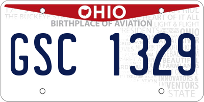 OH license plate GSC1329