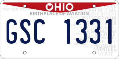 OH license plate GSC1331