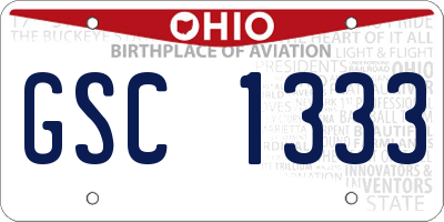 OH license plate GSC1333