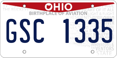 OH license plate GSC1335