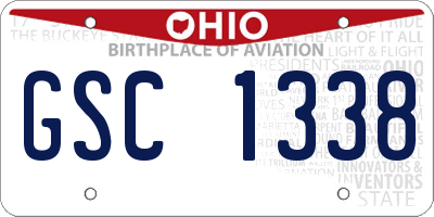 OH license plate GSC1338