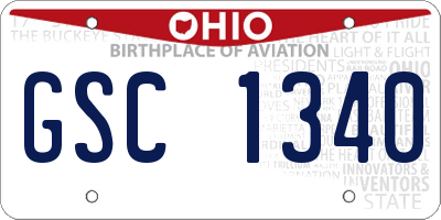 OH license plate GSC1340