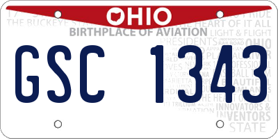 OH license plate GSC1343