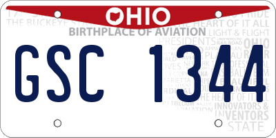 OH license plate GSC1344