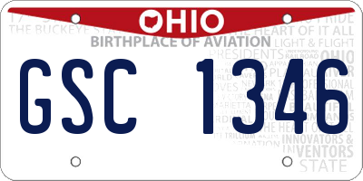 OH license plate GSC1346