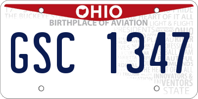 OH license plate GSC1347