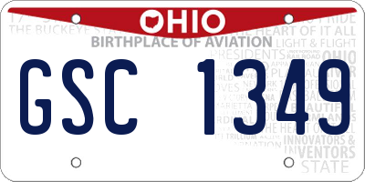 OH license plate GSC1349
