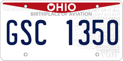 OH license plate GSC1350