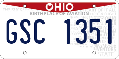 OH license plate GSC1351