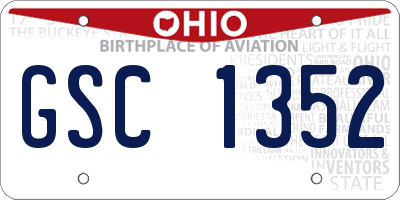 OH license plate GSC1352