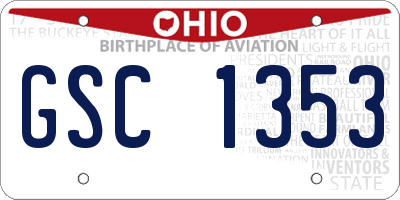 OH license plate GSC1353