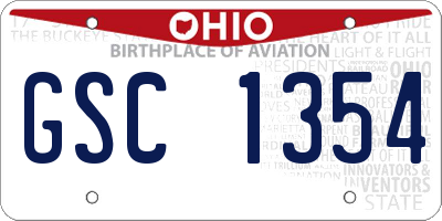 OH license plate GSC1354