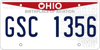 OH license plate GSC1356