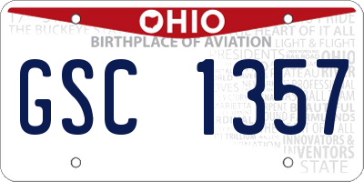 OH license plate GSC1357