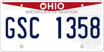 OH license plate GSC1358