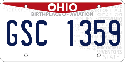 OH license plate GSC1359