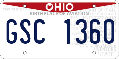 OH license plate GSC1360