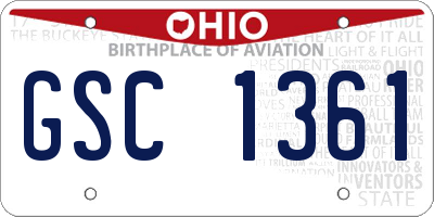 OH license plate GSC1361