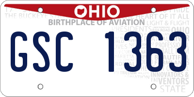 OH license plate GSC1363