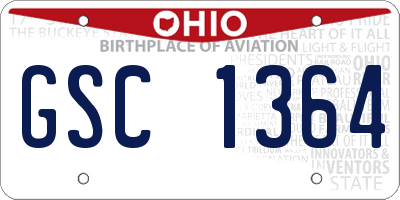 OH license plate GSC1364