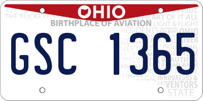 OH license plate GSC1365