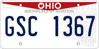 OH license plate GSC1367