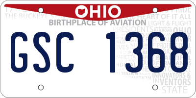 OH license plate GSC1368