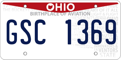 OH license plate GSC1369