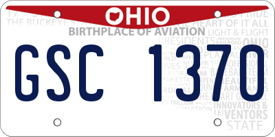 OH license plate GSC1370