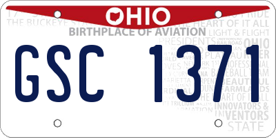 OH license plate GSC1371