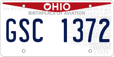 OH license plate GSC1372